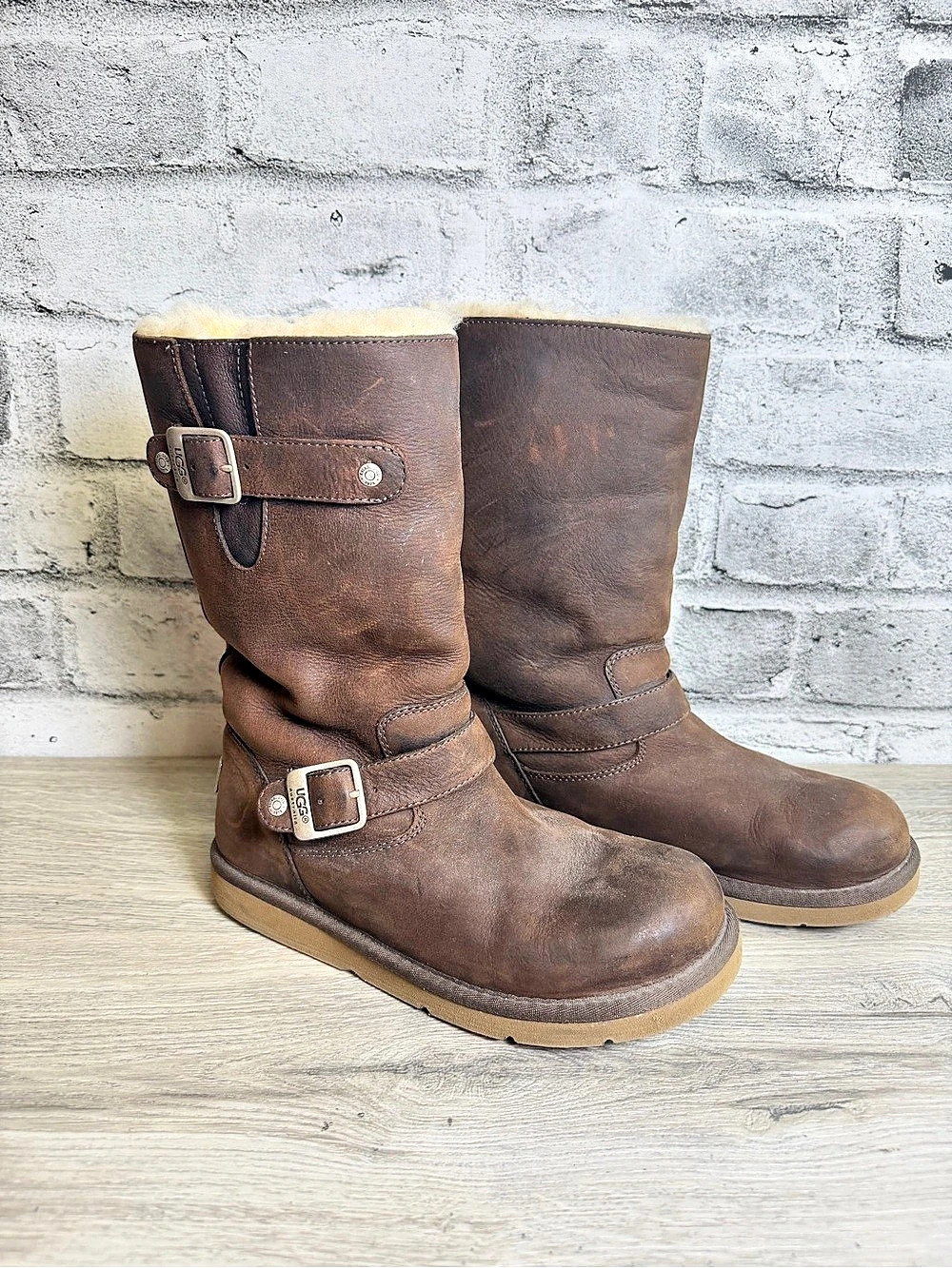 UGG Sutter Boot Brown Buckle Tall Boots